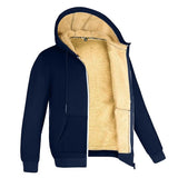 Unisex Winter Coat Warm Long Sleeve Zipper Fleece Hooded