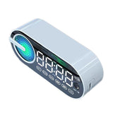 Wireless Bluetooth Speaker Alarm Clock RGB TWS USB LED Mirror Digital