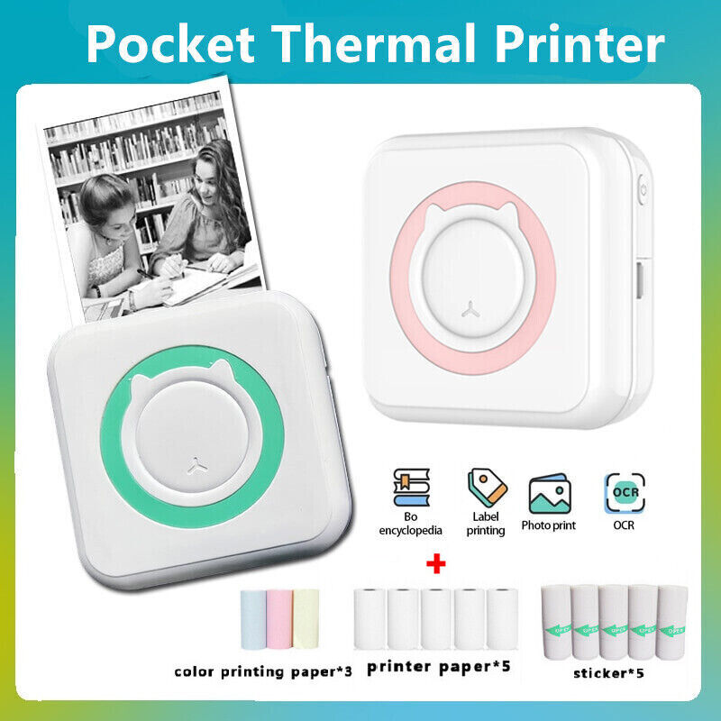 Portable Mini Thermal Printer Pocket Photo Printing Bluetooth