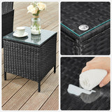 Rattan Garden Furniture Set 3 Pcs Outdoor Patio Furniture Sofa Table Chairs