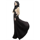 Women Kaftan Abaya Jilbab Muslim Bow Long Sleeve Maxi Dress - Toplen