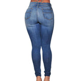 Women's Ripped Skinny Jeans Destroyed Casual Slim Cotton Denim - Toplen