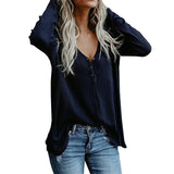 Women V Neck Long Sleeve Sweatshirt Pullover Tops Blouse Shirt - Toplen