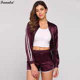 Women Sporting Suits Two Piece Set Tracksuit - Toplen