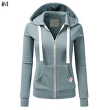 Woman Solid Color Sport Casual Hoodie - Toplen