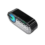Wireless Bluetooth Speaker Alarm Clock RGB TWS USB LED Mirror Digital