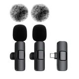 Wireless Microphone Audio Video Recording Mini Mic For iPhone Android Laptop