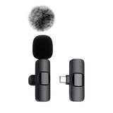 Wireless Microphone Audio Video Recording Mini Mic For iPhone Android Laptop