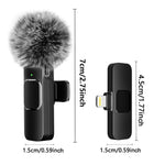 Wireless Microphone Audio Video Recording Mini Mic For iPhone Android Laptop