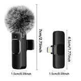 Wireless Microphone Audio Video Recording Mini Mic For iPhone Android Laptop