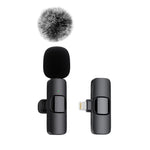 Wireless Microphone Audio Video Recording Mini Mic For iPhone Android Laptop