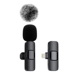 Wireless Microphone Audio Video Recording Mini Mic For iPhone Android Laptop