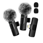 Wireless Microphone Audio Video Recording Mini Mic For iPhone Android Laptop