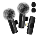 Wireless Microphone Audio Video Recording Mini Mic For iPhone Android Laptop