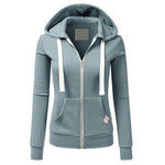 Women Plain Zip Up Sweatshirt Hoodies