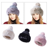 Ladies Luxury Fleece Fur Pom Pom Beanie Hat