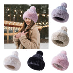 Ladies Luxury Fleece Fur Pom Pom Beanie Hat