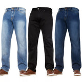 Mens Straight Leg Denim Regular Stretch Jeans