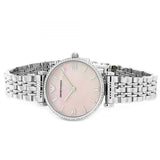 EA Emporio Armani Ladies Gianni T-Bar Watch AR1779 - Silver & Pink
