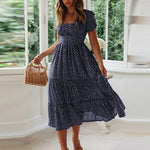 Women Floral Boho Midi Summer Dress