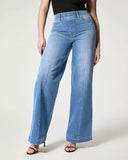 Ladies Stretch Elasticate Casual Wide Leg Jeans