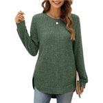 Womens Holiday Loose Jumper Casual Plain Tops