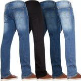 Mens Straight Leg Denim Regular Stretch Jeans
