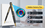 Mini Camera Pen 64GB 1080P, Audio Video Recording, 600mAh Battery, Security Camera for Safety Black