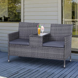 Outsunny Rattan Chair Garden Furniture Patio Outdoor Garden Furniture 2-Seater