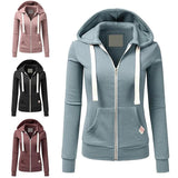 Woman Solid Color Sport Casual Hoodie - Toplen