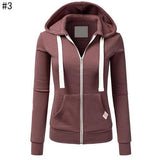 Woman Solid Color Sport Casual Hoodie - Toplen