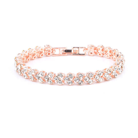 Ladies Silver Crystal Rhinestone Bangle Bracelet