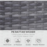Outsunny Rattan Garden Furniture Patio Chair Table - Grey