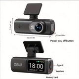 4K Dash Cam Front and Rear View 170° Car Camera Night Vision with Built in WiFi
