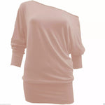 Womens Off Shoulder Batwing Top Ladies Long Sleeve Baggy Top