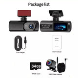 4K Dash Cam Front and Rear View 170° Car Camera Night Vision with Built in WiFi