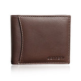Mens Brown Genuine Leather Wallet RFID Safe Two Slip Pockets + Gift Box