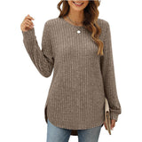 Womens Holiday Loose Jumper Casual Plain Tops