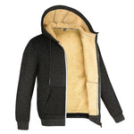 Unisex Winter Coat Warm Long Sleeve Zipper Fleece Hooded
