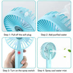 Portable Mini Hand-held Small Desk USB Rechargeable Mist Spray Fan