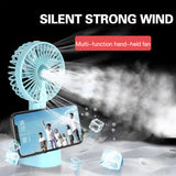 Portable Mini Hand-held Small Desk USB Rechargeable Mist Spray Fan