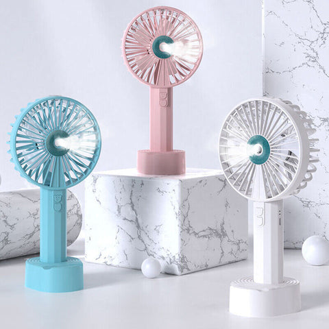 Portable Mini Hand-held Small Desk USB Rechargeable Mist Spray Fan