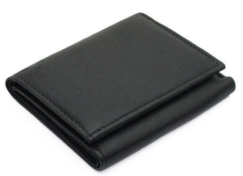 Men's luxury soft black leather wallet