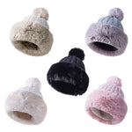 Ladies Luxury Fleece Fur Pom Pom Beanie Hat