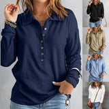 Women Polo Shirt Long Sleeve Loose Pullover Tops