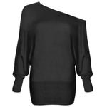Womens Off Shoulder Batwing Top Ladies Long Sleeve Baggy Top