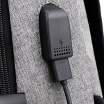 Men Polyester Solid Big School Bag Backpack for Teenager USB Charge Interface - Toplen