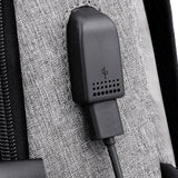 Men Polyester Solid Big School Bag Backpack for Teenager USB Charge Interface - Toplen