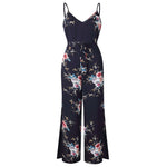 Womens Holiday Floral Playsuit Ladies Summer Sleeveless Long Maxi Jumpsuits - Toplen