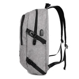Men Polyester Solid Big School Bag Backpack for Teenager USB Charge Interface - Toplen